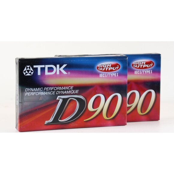 TDK D90 Dynamic Performance Blank Cassette Tape 2 Pack NOS - Picture 1 of 2